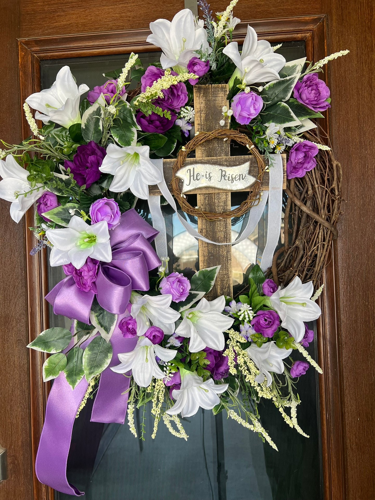 He is Risen Grapevine Wreath